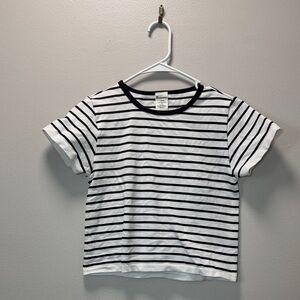 Black and White Striped Tee - No Boundaries - Stretchy Top (Kids or XS Women's)